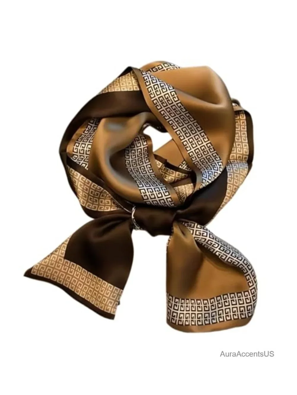 100% Mulberry Silk Scarf for Women, Classic Timeless Pattern, Small Neck Wrap